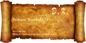 Dobos Kornél névjegykártya